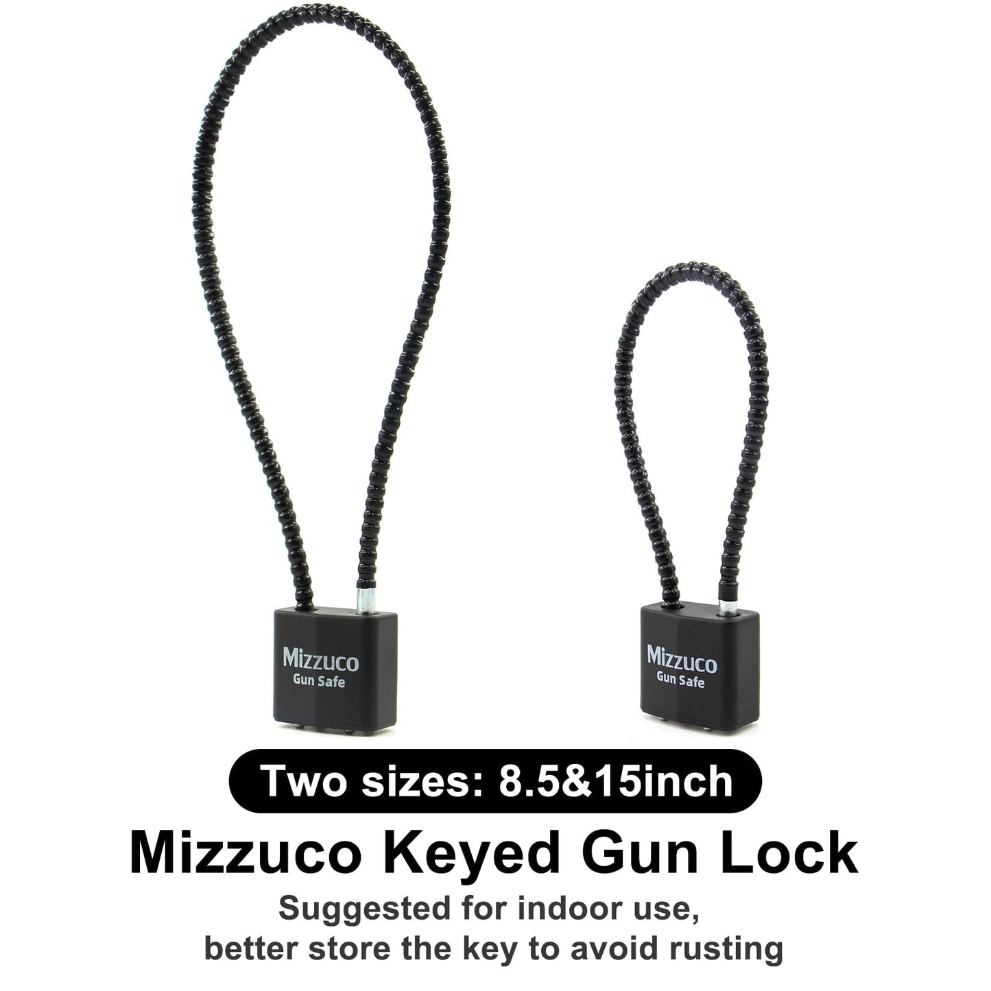 Cable Gun Locks with Keys Simple Operation 15" Compatible with Pistols, Handguns, Rifles, and Shotguns, Home and Storage for Firearm Locking and Safety 5PCS