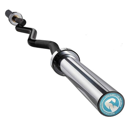 Chong Olympic Barbell 47INCH/4FT EZ Curl Weight Bar, 350lb Capacity Chrome Barbells for Gym Home Strength Training,Weightlifting,Power Lifting