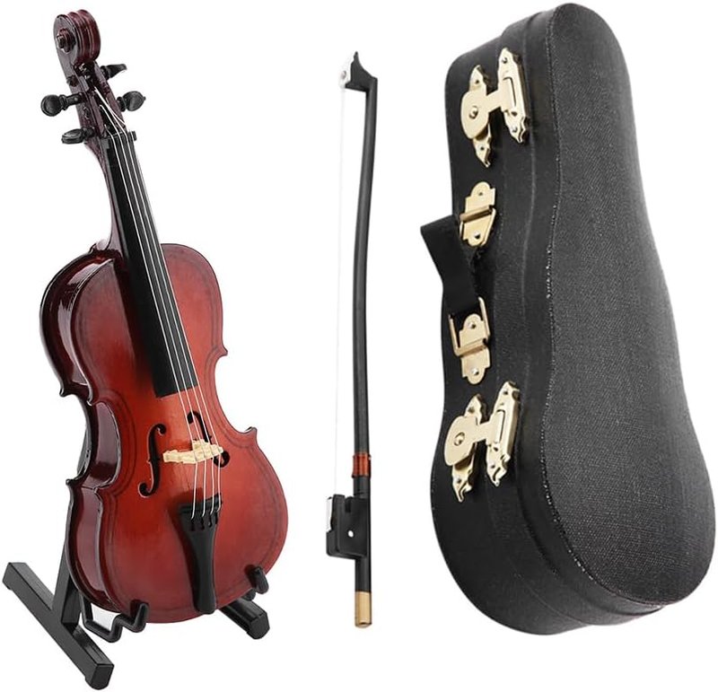 Miniature Cello Model - Wooden 5.5in Replica with Case | Perfect Musical Gift for Collectors & Home Decor