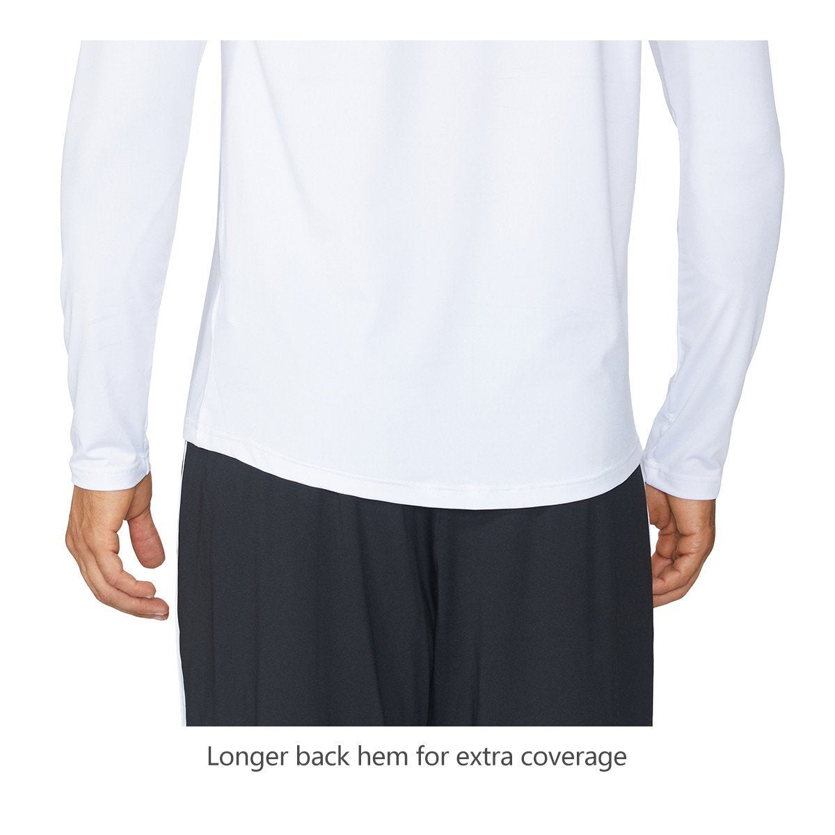baleaf Men's Long Sleeve Running Shirts Quick Dry Rash Guard Tops White L