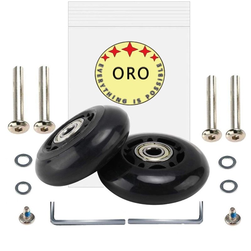 ORO 1 Pair Luggage Wheels Replacement 70mm Case Wheels with 8mm Bearings for Suitcase and Inline Outdoor Skate and Caster Board (70 * 19mm)