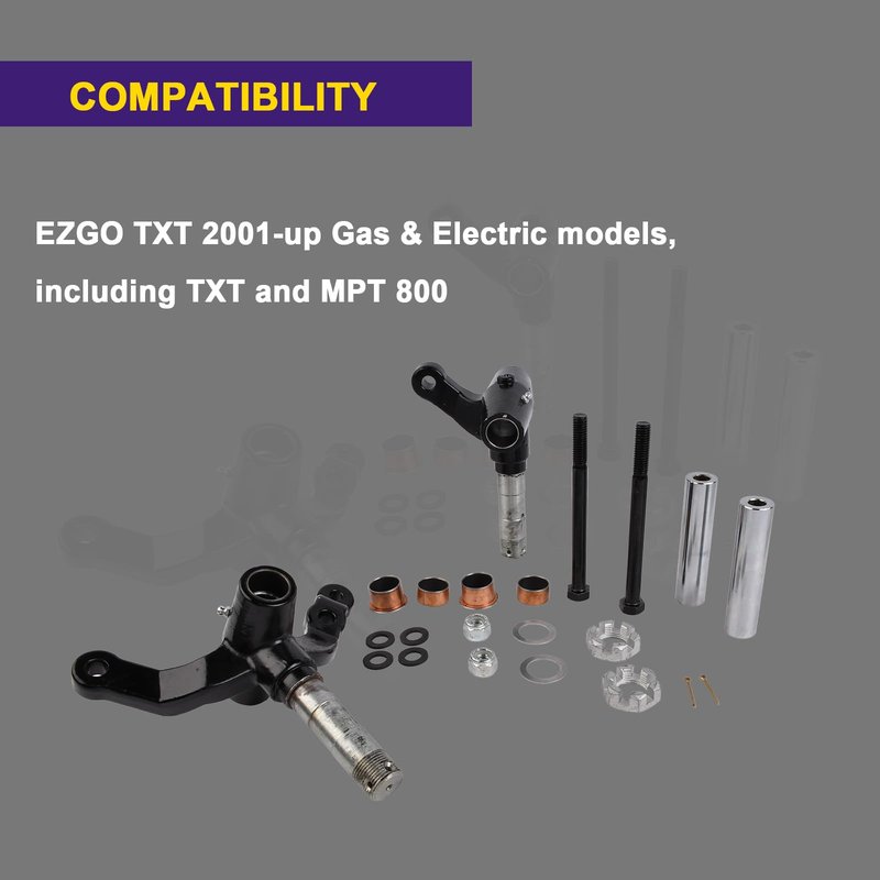 70673-G02 Golf Cart Spindle Assembly Left Side and 70942-G02 Right Side Compatible with EZGO TXT 2001 and Up Gas and Electric Models Passenger and Driver Side Replacement