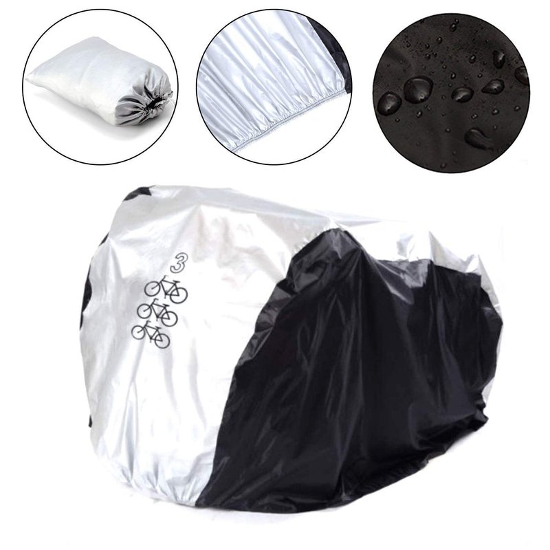 URBEST Bike Cover, Waterproof Outdoor Bike Protector Dust-Proof and Sunscreen Cover with Lock Hole for Mountain Bike, Road Bikes and Electric Bikes (Black and White)