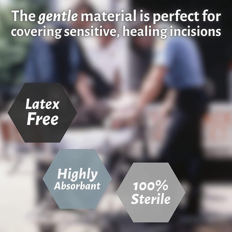 Vakly ABD Combine Abdominal Pads 8" x 7½" (Pack of 24) – Sterile High Absorbency Non-Adherent Gauze, Individually Wrapped, Ideal for First Aid and Emergency Use
