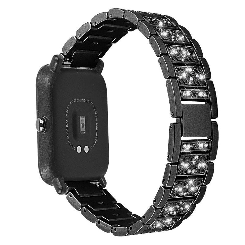 FitTurn Jewelry Bling Bands for Amazfit Bip 5 Band for Women Men, Diamond Rhinestone Bracelet Metal Strap Replacement for Amazfit Bip 5/Pace/Cheetah/Stratos 2 3/GTR 4/GTR 3/GTR 3 Pro/GTR 2/GTR 2e/GTR