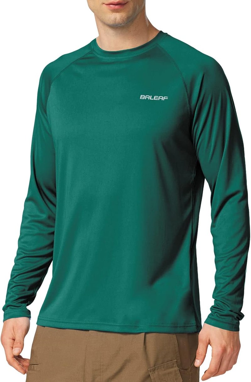 Men's Sun Protection Shirt - UV SPF UPF 50+ Long Sleeve Rash Guard for Fishing & Running | Quick Dry Lightweight
