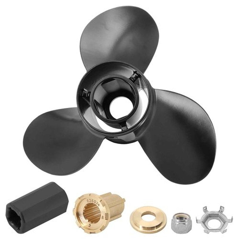 Dokili Upgrade Aluminum Boat Propeller 48-77344A45 for Mercury Outboard Engine 40-140HP 13-1/4x17 Pitch 15-Spline Tooth, RH, Hub Kits Included