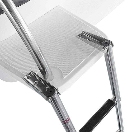 4 Step Ladder Stainless Steel Telescoping Extendable Ladder 600 Pound Capacity for Marine Yacht/Swimming Potoon Ladder