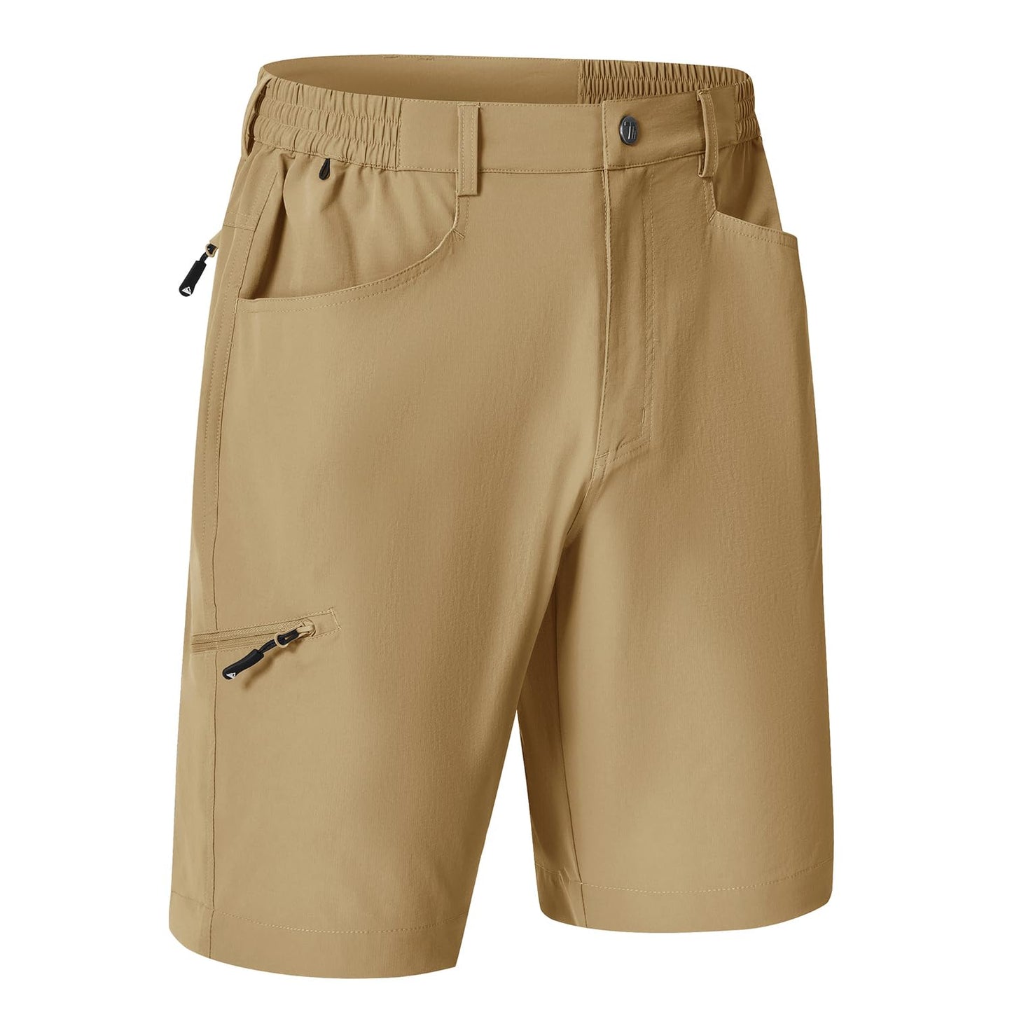 TBMPOY Men's Golf Shorts 9" Lightweight Quick Dry Hiking Cargo Shorts Casual Travel Outdoor with 4 Pockets Khaki 38