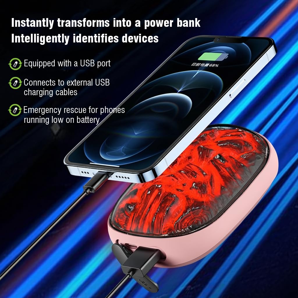 Hand Warmers Rechargeable Electric Handwarmers Smart Heating UL Certified Portable Heater 3-Settings 104°F to 131°F Hunting Essentials Camping Real 9Hrs Heating, Gifts for Christmas Men