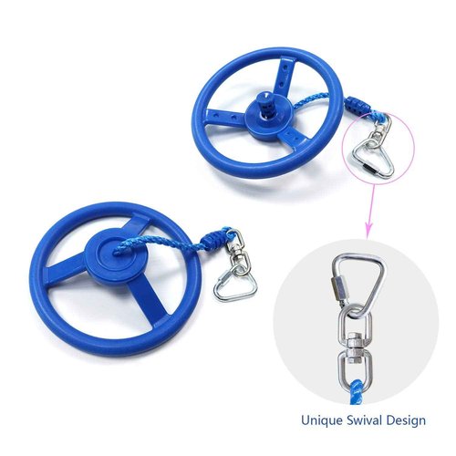 Rainbow Craft 6.6FT Climbing Rope Ladder&3-Pack Ninja Wheel Obstacle for Kids