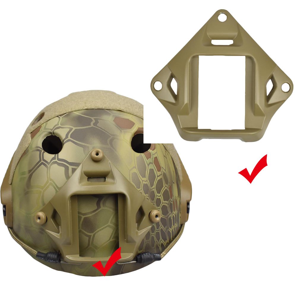 Jadedragon Tactical Helmet Night Vision Goggles Mount Shroud for Fast ACH, MICH, PASGT Tactical Helmet (Khaki)