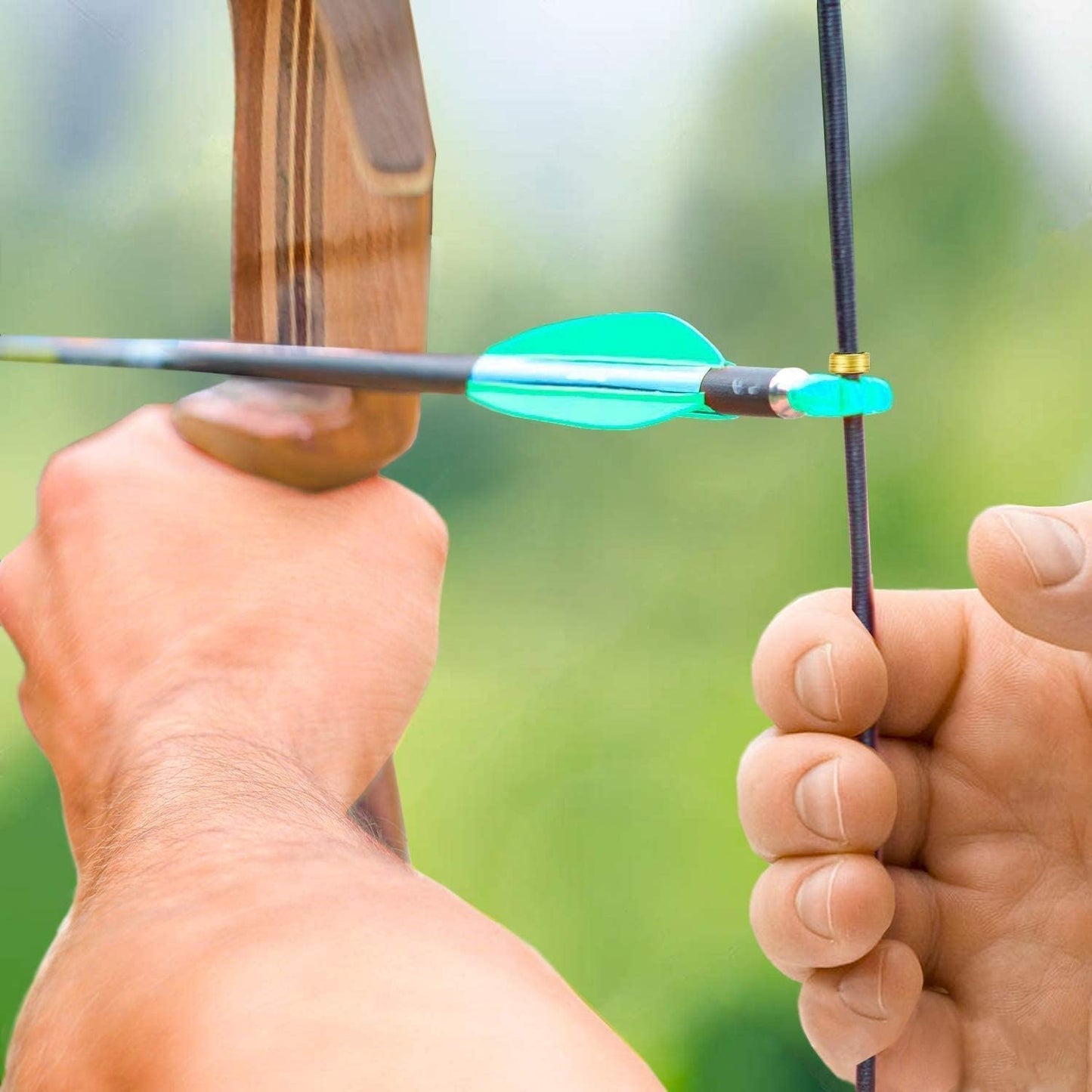 Archery Bow String Nocking Points Set - T Square Ruler & Nock Pliers with 6 Brass Nocks | Perfect for Recurve Bow Tuning