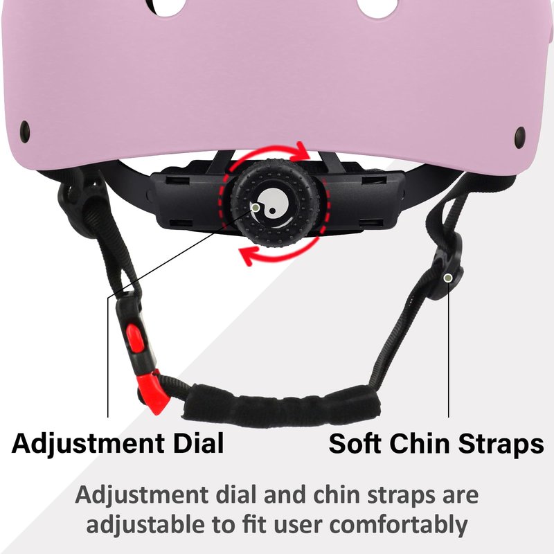 OUWOR Adult Skateboard Bike Helmet for Men and Women, Lightweight Adjustable, Multi-Sport for Bicycle Skate (Pink, Large)