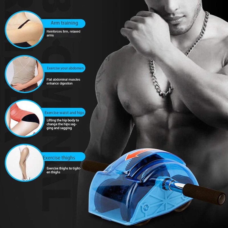 CfoPiryx Ab Roller for Abs Workout Abdominal Exercise Rollers, Abdominal Roller 4 Wheels Muscle Exerciser Fitness Training Rollers, for Men Women Gym Exercise Fitness