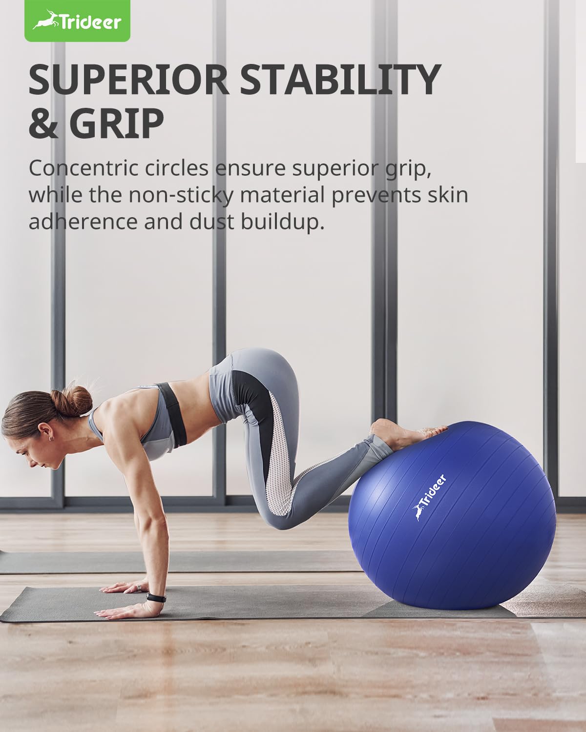 Trideer Yoga Ball Exercise Ball for Working Out, 5 Sizes Gym Ball, Birthing ball for Pregnancy, Swiss Ball for Physical Therapy, Balance, Stability, Fitness, Office Ball Chair, Quick Pump Included