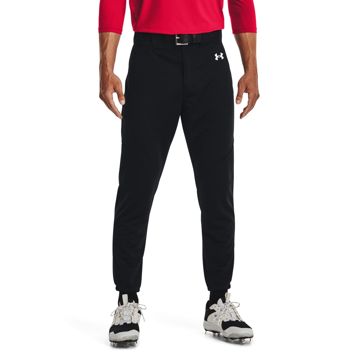 Under Armour Men's Utility Baseball Pant Closed 22, (001) Black / / White, Medium