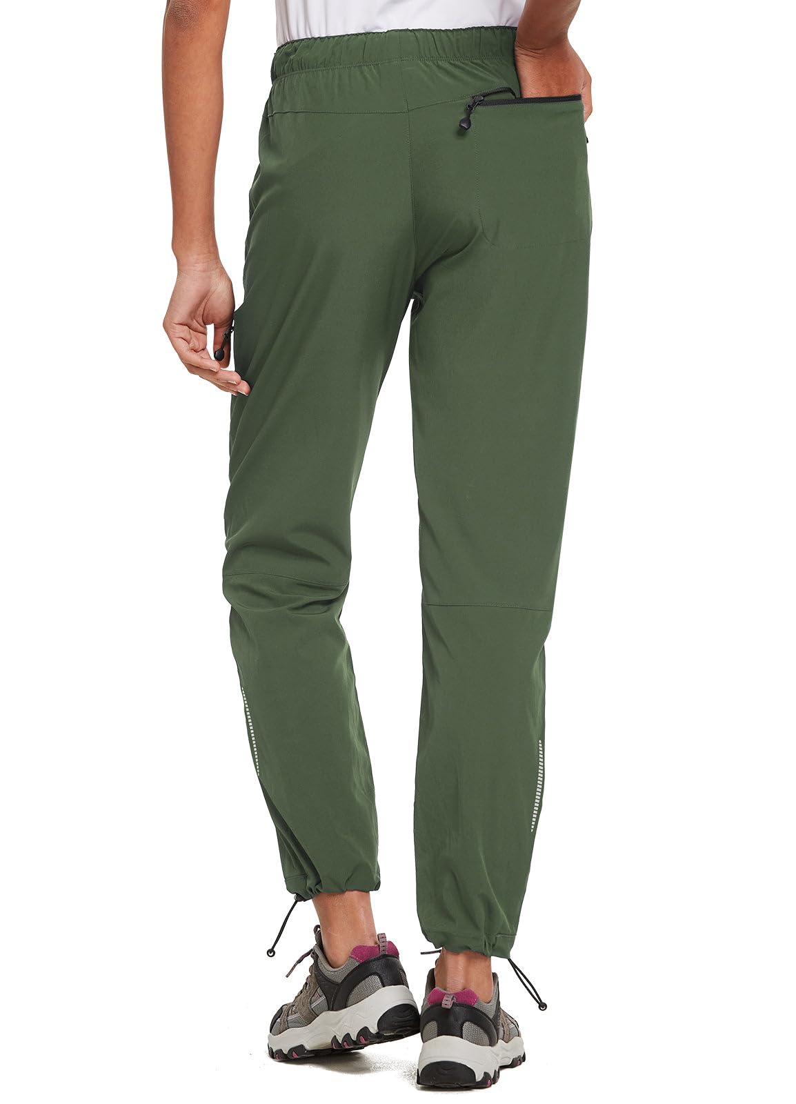 baleaf Women's Hiking Pants Quick Dry Lightweight Water Resistant Stretch Cargo Pants with Zipper Pockets Travel Camping 29''-Army Green S