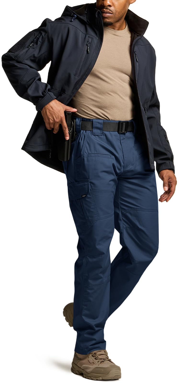 CQR Men's Tactical Pants, Water Resistant Ripstop Cargo Pants, Lightweight EDC Work Hiking Pants, Outdoor Apparel, Raider Midnight Blue, 32W x 32L