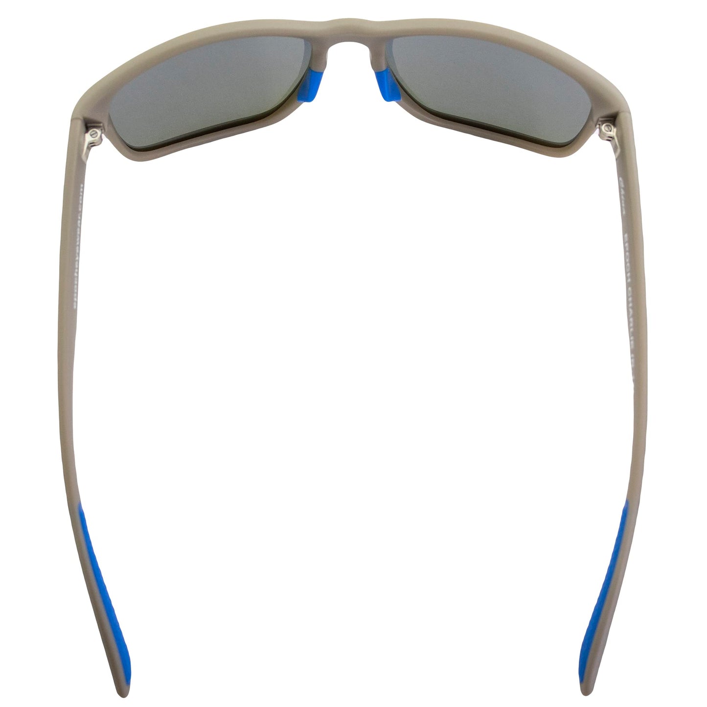 Epoch Eyewear Charlie Sport Motorcycle Sunglasses Grey Frame with Blue Mirror Polarized Lens
