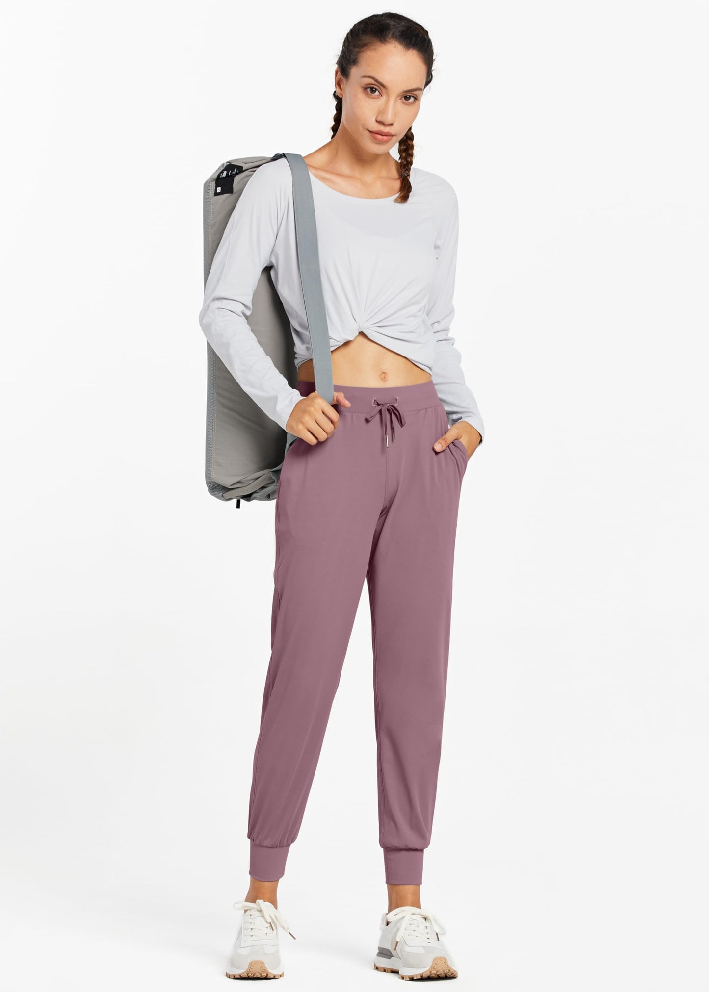 Libin Women's Joggers Pants Athletic Dance Sweatpants with Pockets Running Tapered Casual Pants for Workout,Lounge, Vintage Purple XS