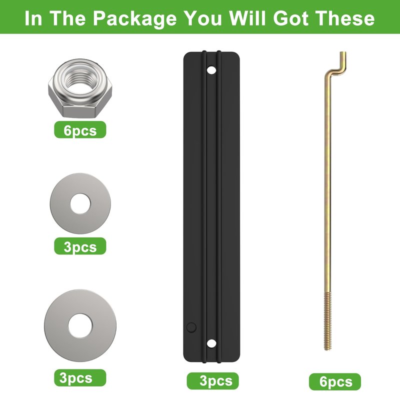 10L0L Battery Hold Down Plate Kit for Club Car DS and Carryall Electric 1998-2005 Golf Cart, Includes Rods & Nuts, OEM# 1013683 101090801