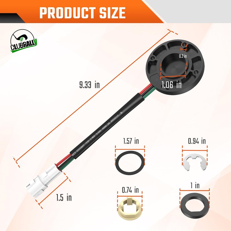CLUBRALLY Golf Cart Speed Sensor Plus Speed Sensor Magnet, Applicable to Electric Yamaha G22, G29, Drive 2003-2014 with Hitachi Motors, OEM#JU2-H1670-22-00, JU2-H1670-21-00, JU2-H181K-20-00