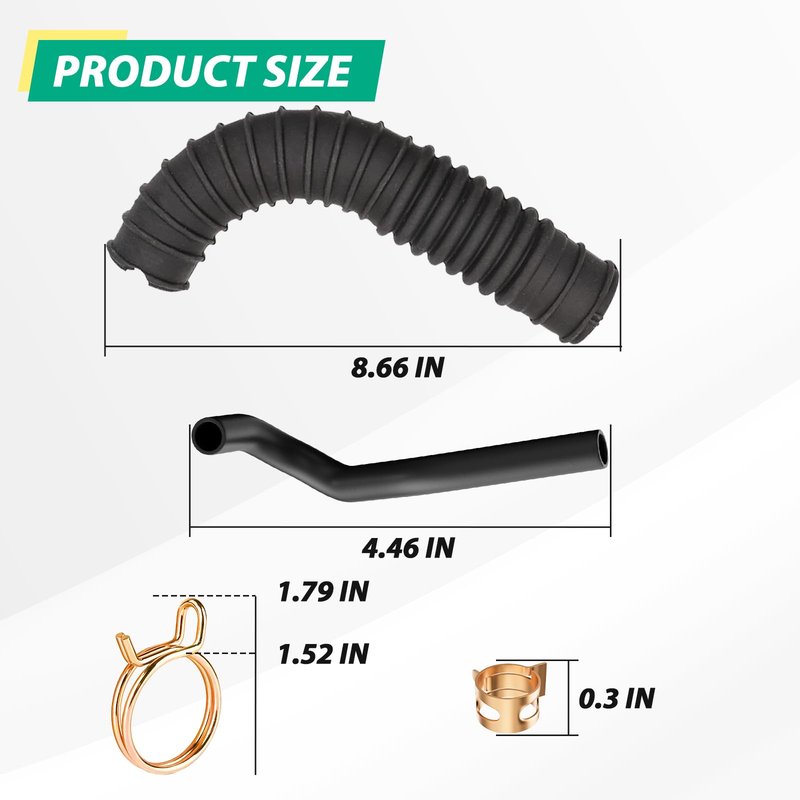 FIXHAWK Club Car DS Air Intake Hose and Crankcase Vent Tube with Clamp Repair Kit for Club Car DS 1992-1997 Gas Golf Carts,Replace OEM# 1016228 101971301 1016572 1017466
