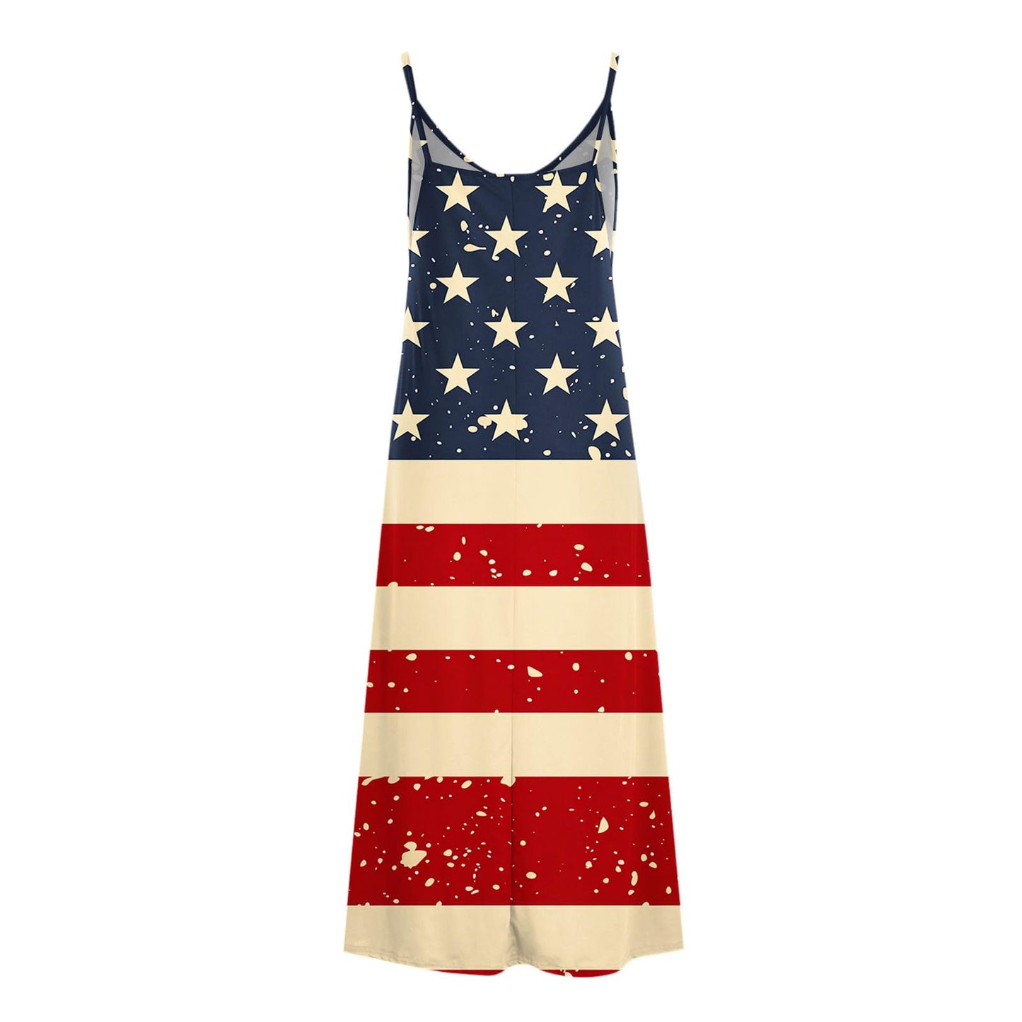 When Is Prime of Day 2024 Summer Dresses for Women 2024 Trendy Stars Strips Printed Sleeveless V Neck Patriotic Sundress 4th of July Maxi Dress