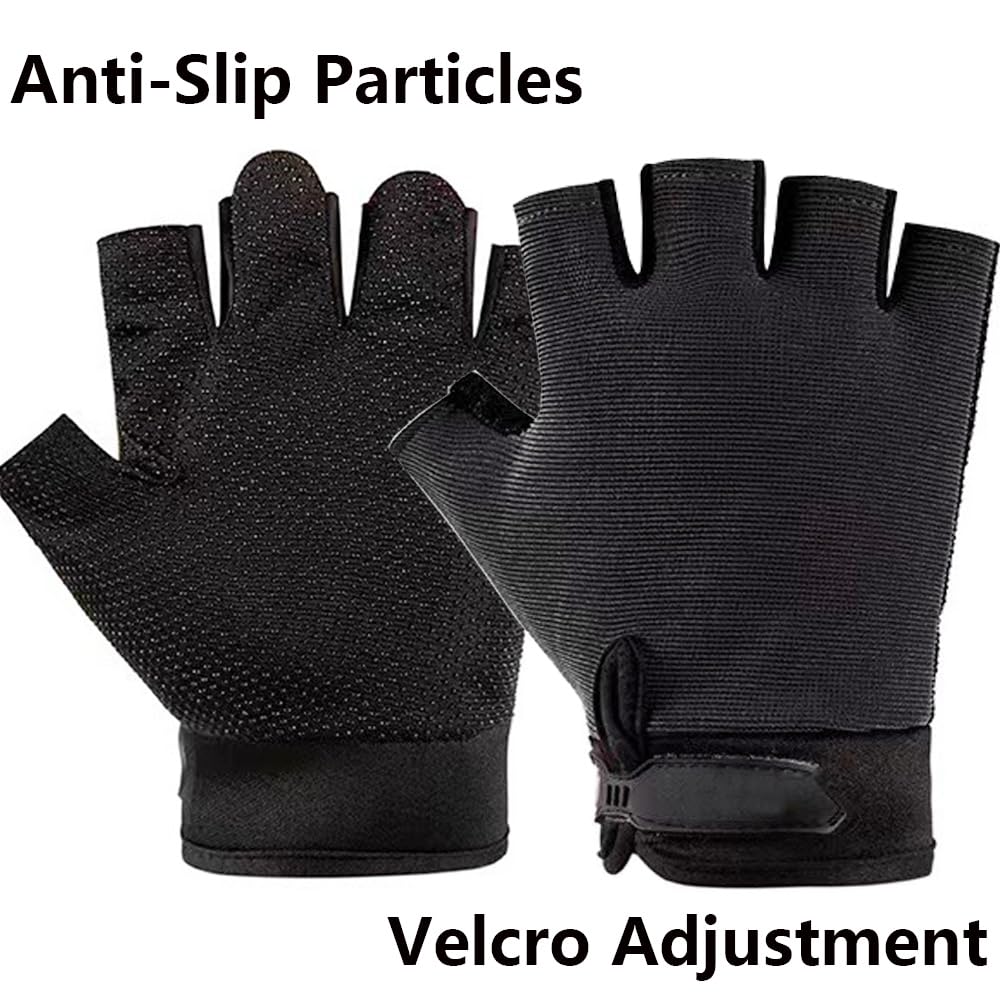 HUNTURE Mens Fishing Vest, Black Mesh Vest and Hat Gloves Cooling Neck Gaiter Set for Hiking Travel, Multi Pocket Summer Safari Vest