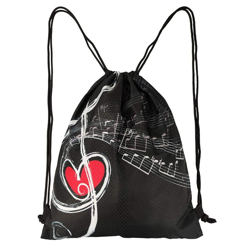 Treble Love And Music Notes Unisex Drawstring Backpack Bag Sport Gym Travel Sackpack