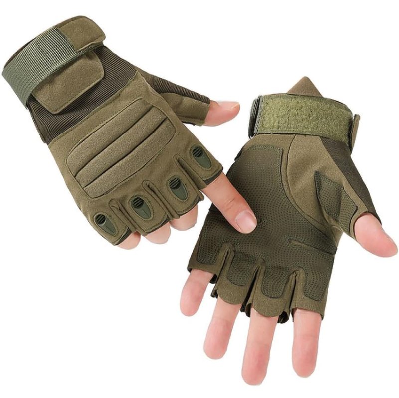 NuCamper Half Finger Tactical Gloves for Men,Touchscreen Fingerless Airsoft Gloves for Outdoors Hunting Motorcycle Cycling Work Gloves