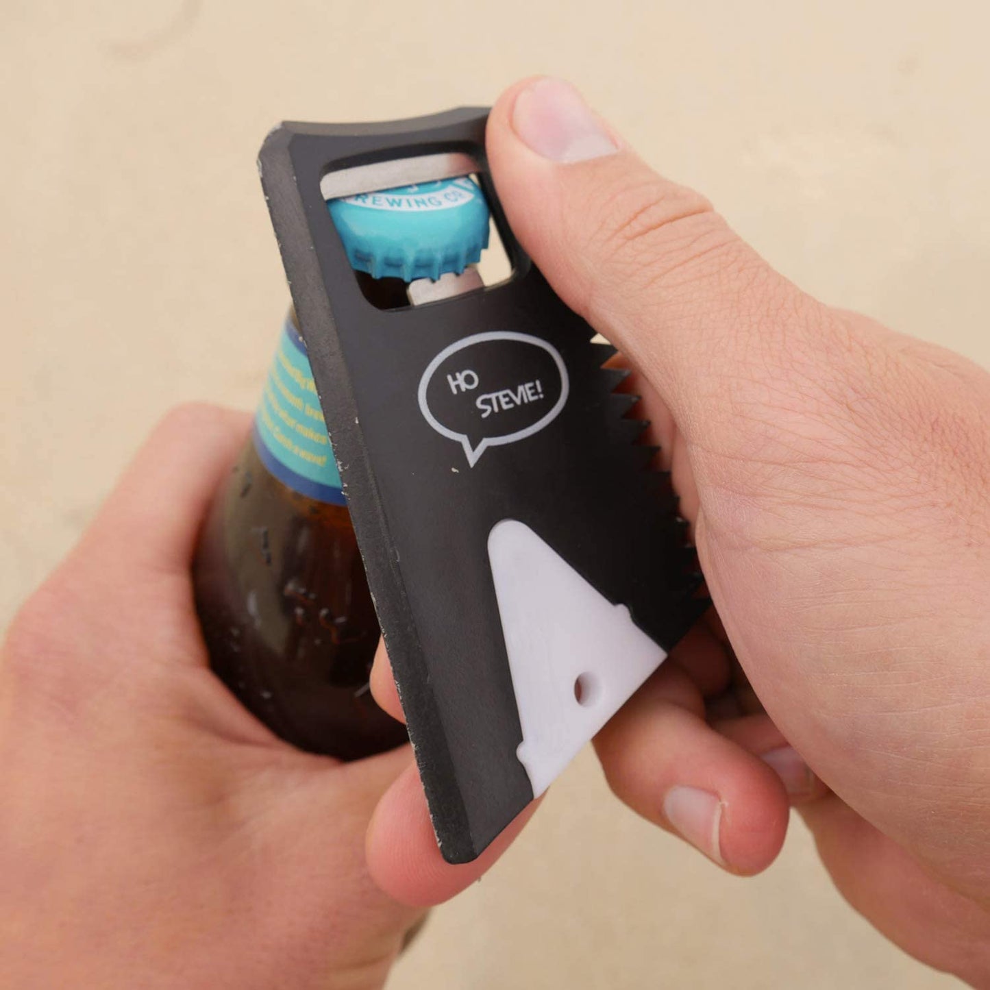 Ho Stevie! Surf Wax Comb + Fin Key + 13 Fin Screws + Bottle Opener