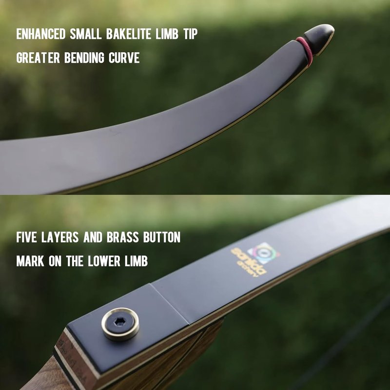 Sanlida Eagle X9 Recurve Bow Set - 58-Inch Wooden Takedown Bow for Adults | 25-60 Lbs, Perfect for Hunting and Practice