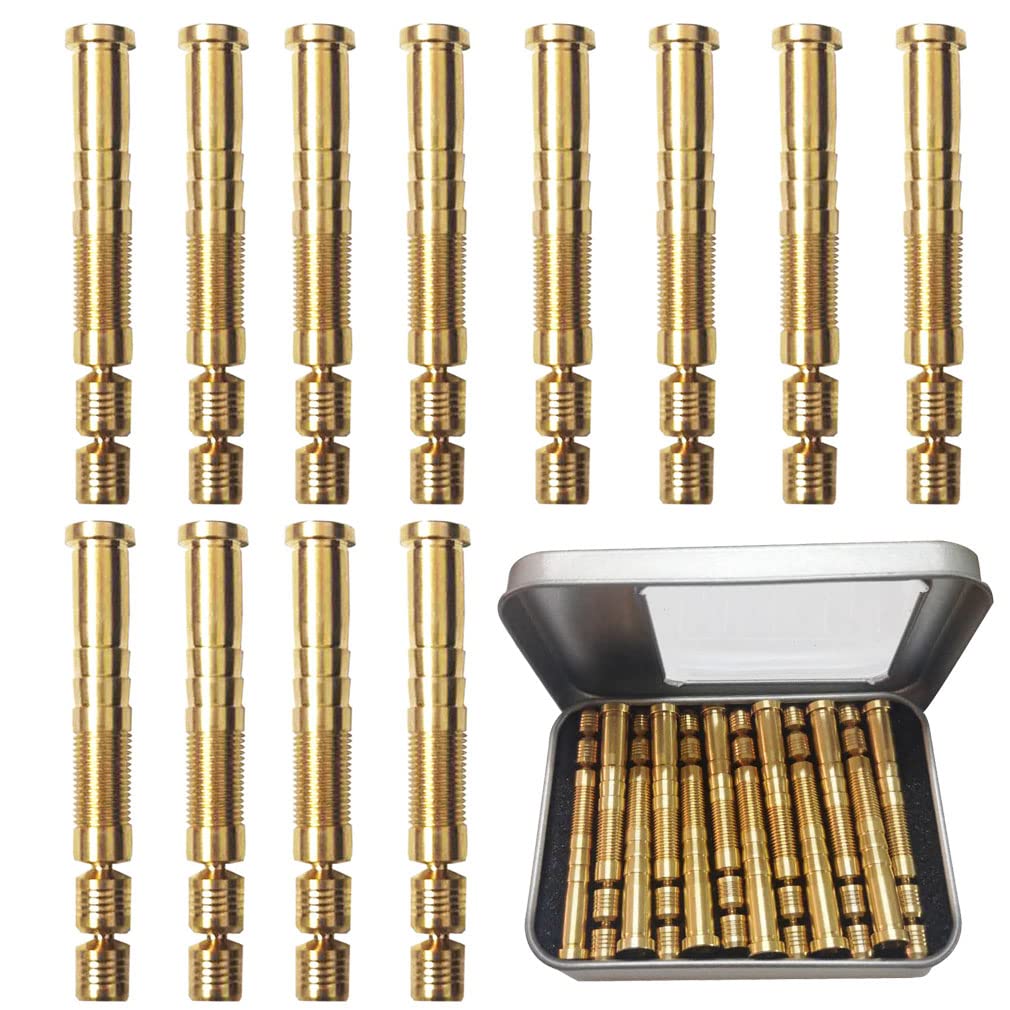 150 Grain Archery Arrow Copper & Aluminum Insert Screw Copper Brass Arrow Inserts Arrowheads Connector,for Diameter.244 Arrow Shaft Archery Accessories(12 PCS)