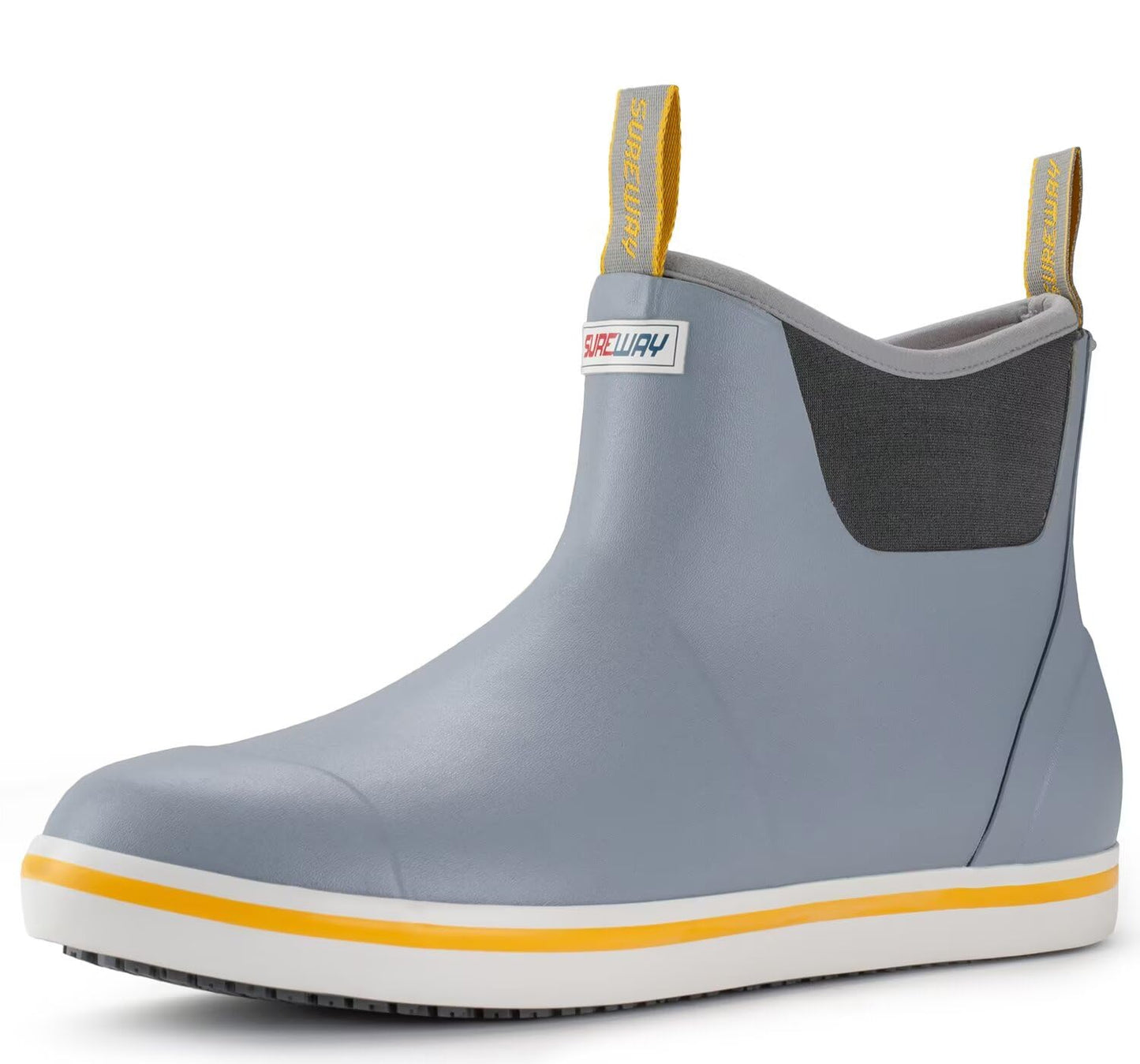 SUREWAY Men's Deck Boots Professional Non-Slip Fishing & Ankle Boating Boot Waterproof Rain Boots, Lightweight Neoprene Rubber Deck Boots