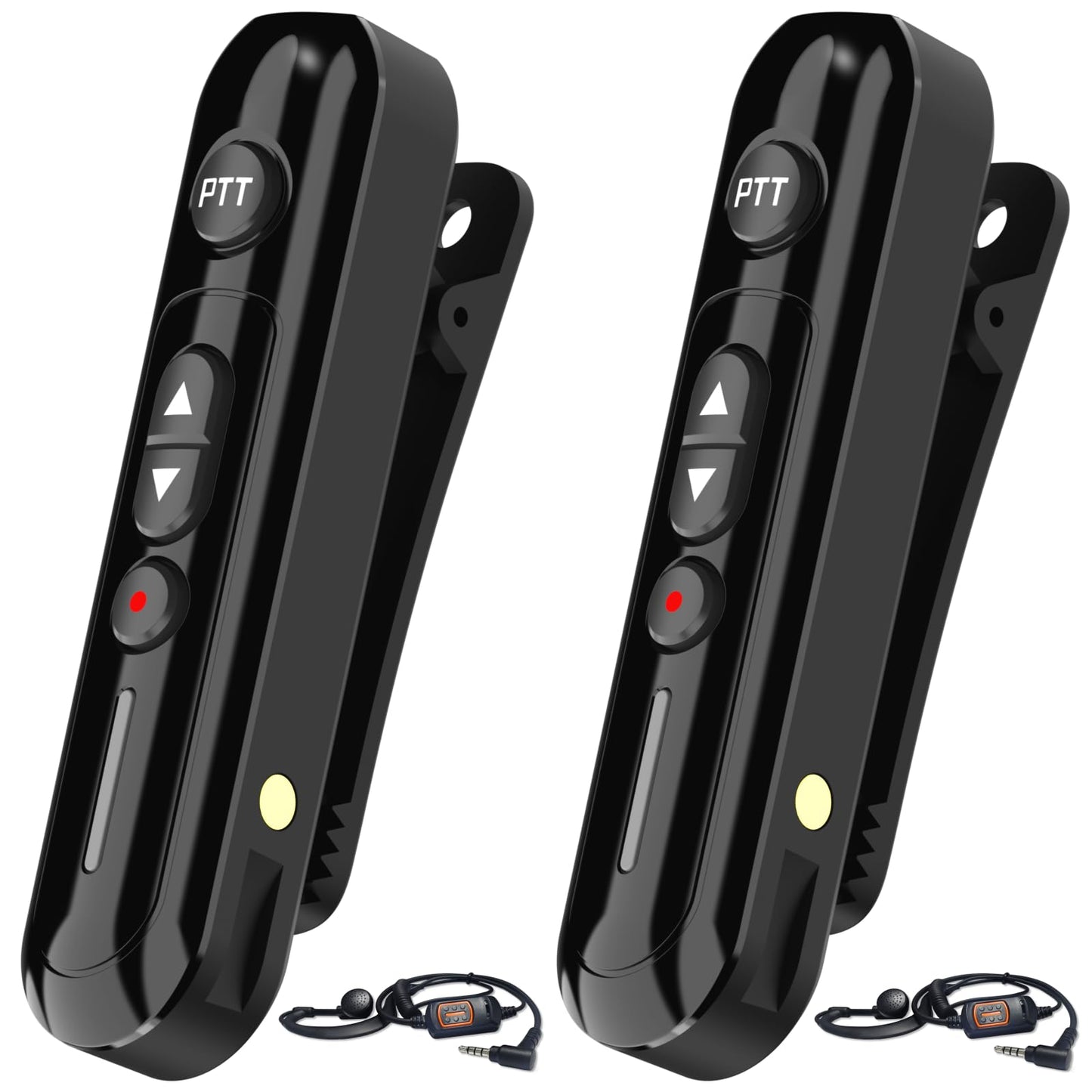 Super Mini Walkie Talkies Pro Two Way Radio with Earpieces, Rechargeable Portable Communication Set for Restaurants, Hotels, Supermarkets, Team Events, Baseball, 2 Pack