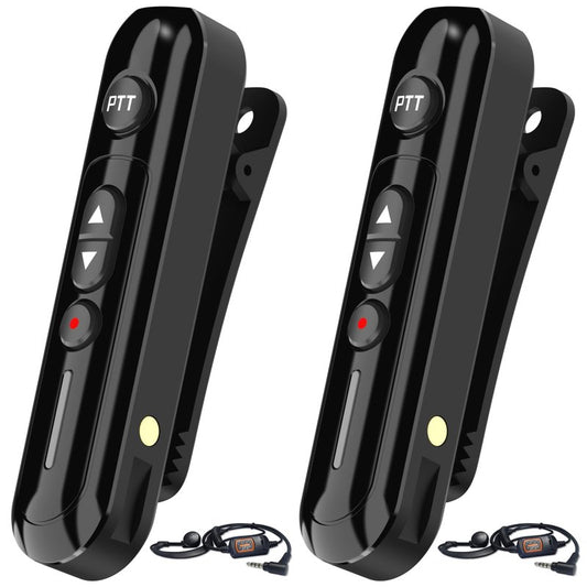 Super Mini Walkie Talkies Pro Two Way Radio with Earpieces, Rechargeable Portable Communication Set for Restaurants, Hotels, Supermarkets, Team Events, Baseball, 2 Pack