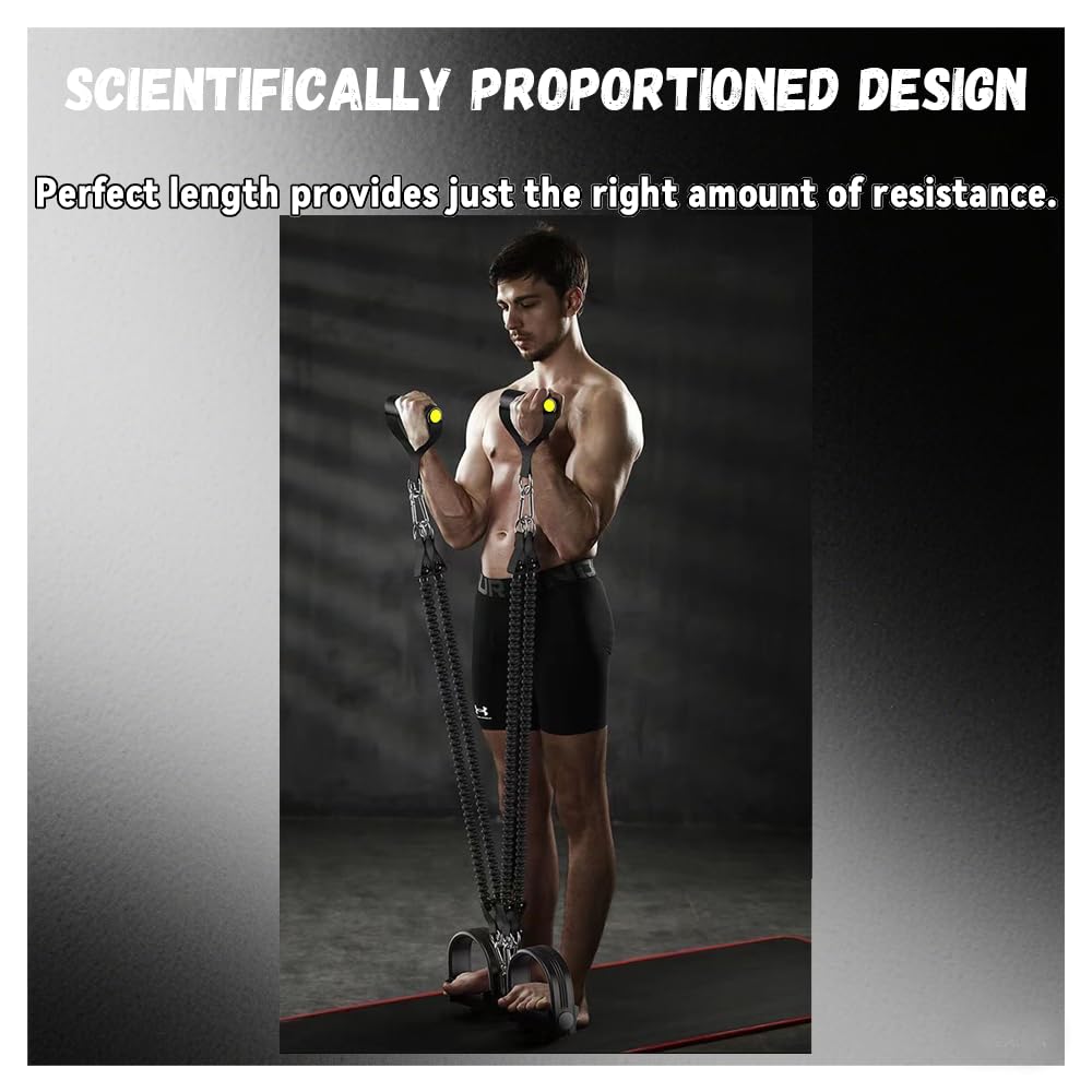 ULAKLU Multifunction Tension Rope Set,Upgraded Smart Stirrup Puller-Adjust Sit Up Bar-Pedal Puller Tensioner Workout Bands Resistance with Abdomen/Waist/Leg/Hips/Chest/Back (4 Ropes)