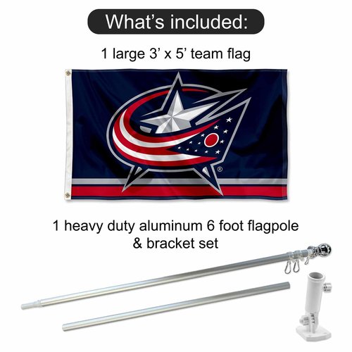 Columbus Blue Jackets Flag Pole and Bracket Set
