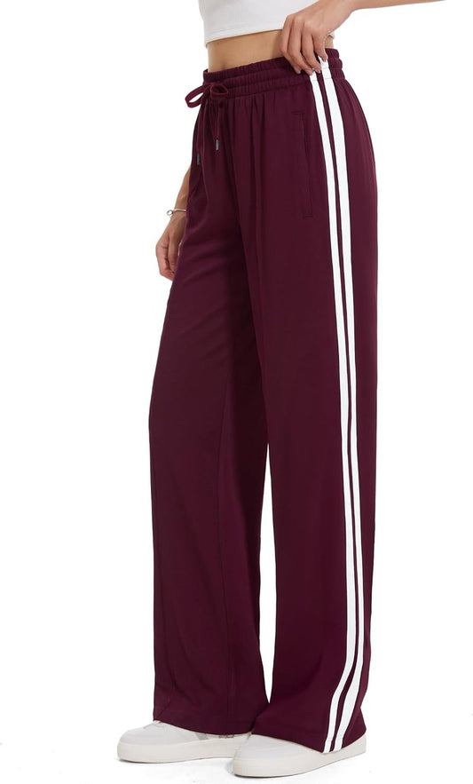 Women's Track Pants - Loose Straight Leg Jogging Sweatpants for Athletic Running | Multiple Inseam Sizes 28-36