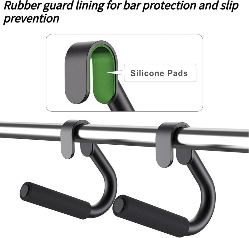 SELEWARE Multifunctional Grip Gym Handles Robust Steel Tubing Netural Grip Pullup Handle Attachments For Pull-up Bars Barbells Resistance Bands Workout Handles Covered w/Comfy Foam 1 Pair