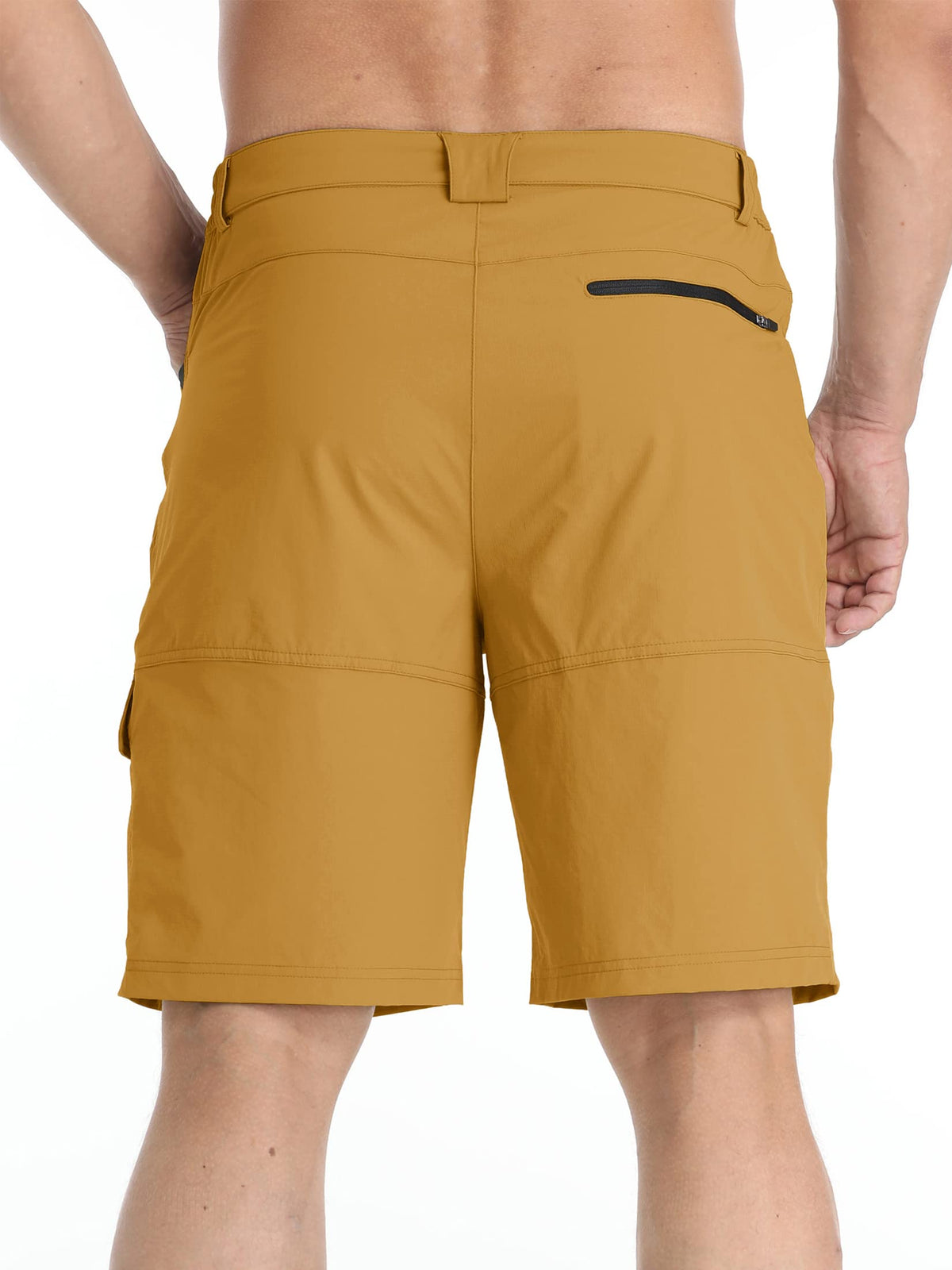 TACVASEN Men's Dress Golf Shorts Cargo Hiking Casual Shorts Lightweight Quick Dry Stretch Tactical Work Fishing with Pockets Turmeric 36