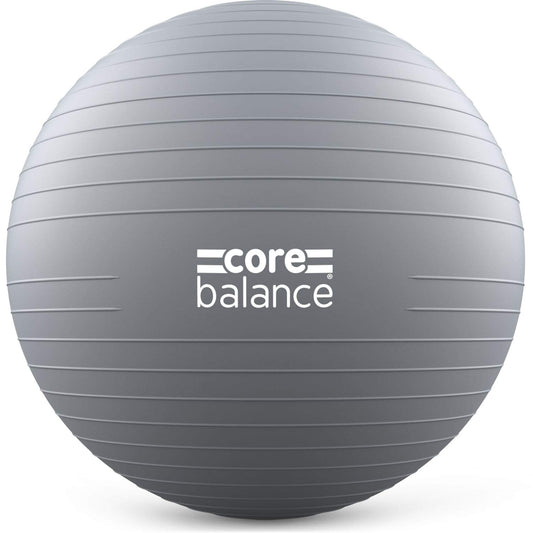 Core Balance Exercise Ball for Workouts, Anti-Burst and Slip Resistant, Swiss Yoga Ball for Pregnancy, Stability, Fitness and Physical Therapy, 4 Sizes, with Pump (22" / 55cm Grey)