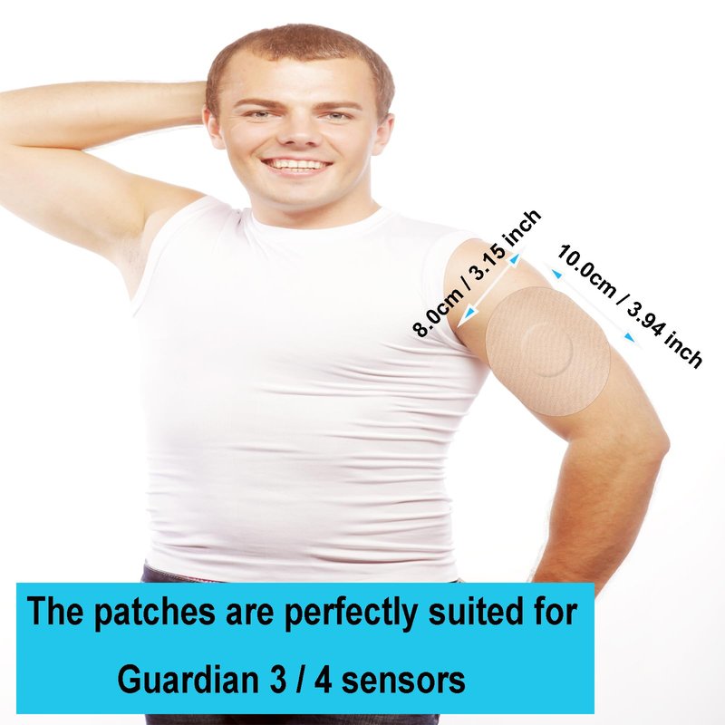 35 Packs CGM Adhesive Patches for Freestyle Libre 1/2/3, Guardian 3/4, Stelo, Enlite & G7 Sensor Patches | Waterproof Breathable Overpatch | no Glue & no Hole on the Center Tan CGM Sensor Cover