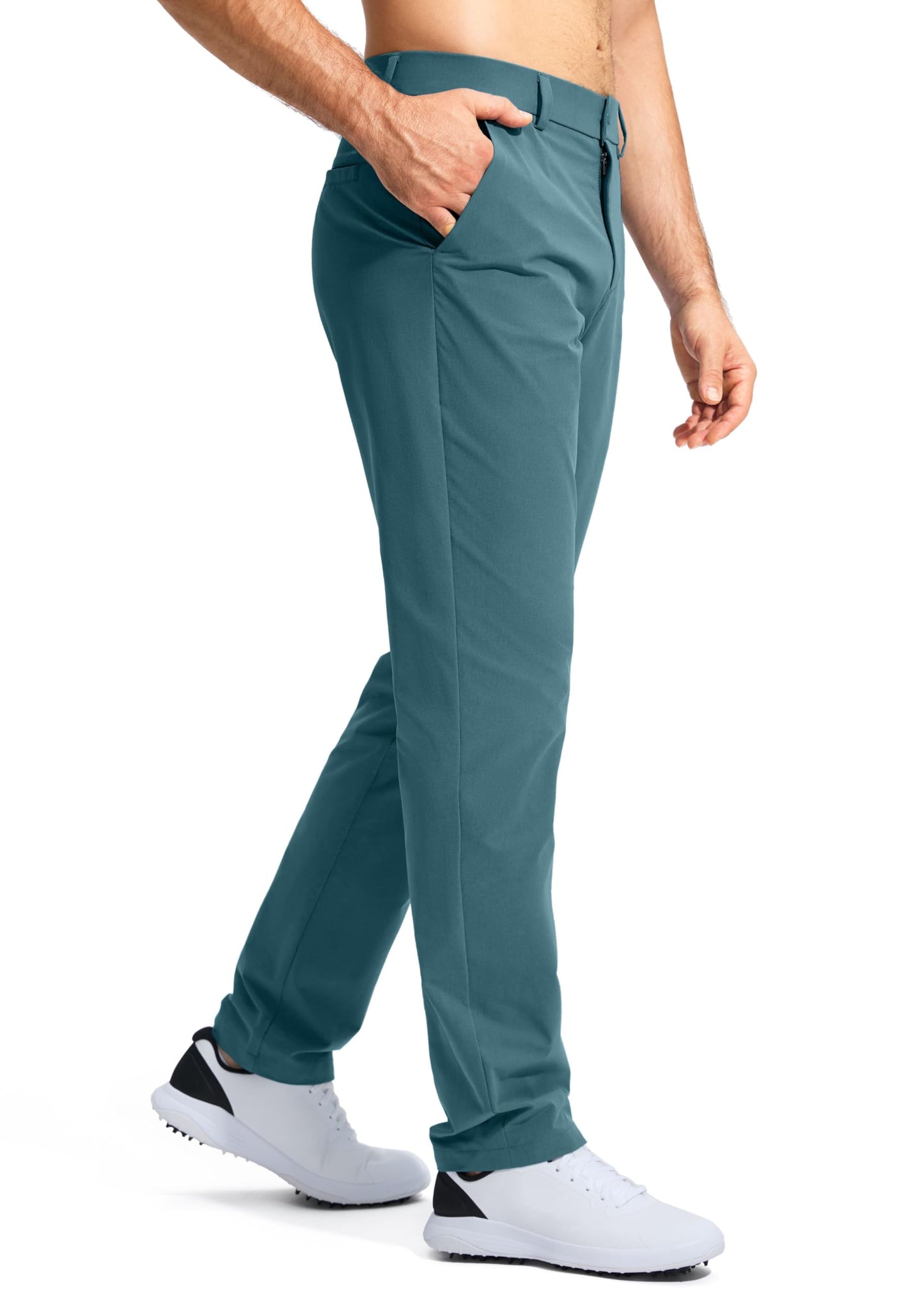 Pudolla Men's Golf Pants Stretch Work Pants for Men Dress Comfy Pants 32 Lightweight Quick Dry Casual Trousers(Vivid Blue 30Wx32L)
