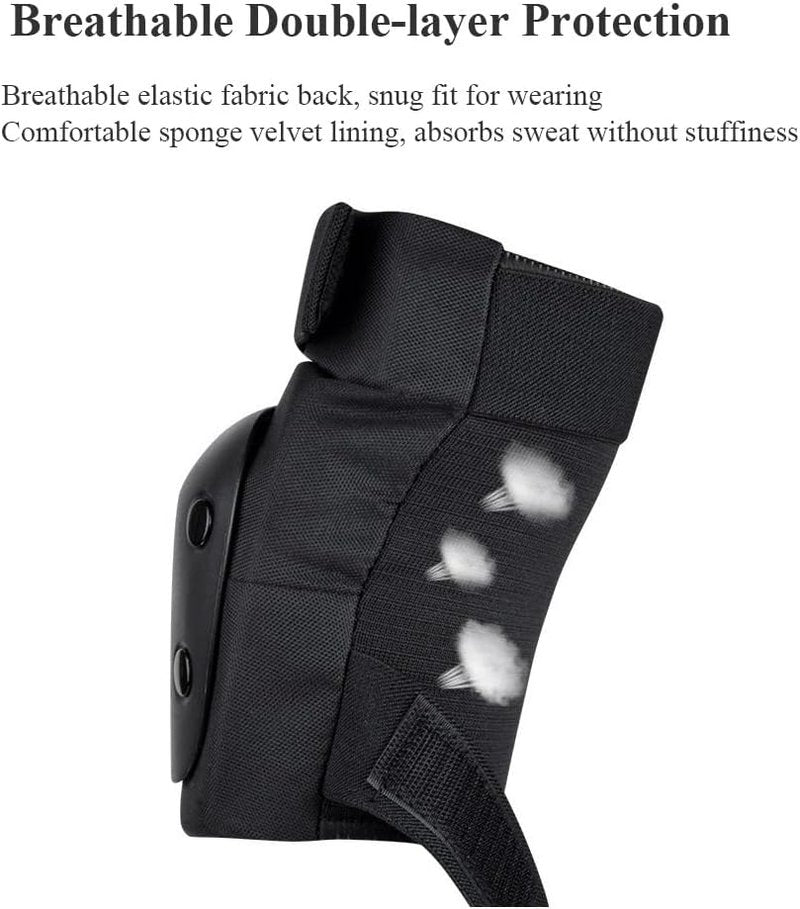 Knee Pads & Elbow Pads | 6-in-1 Protective Gear Set for Skateboarding, Biking & Roller Skating - Black