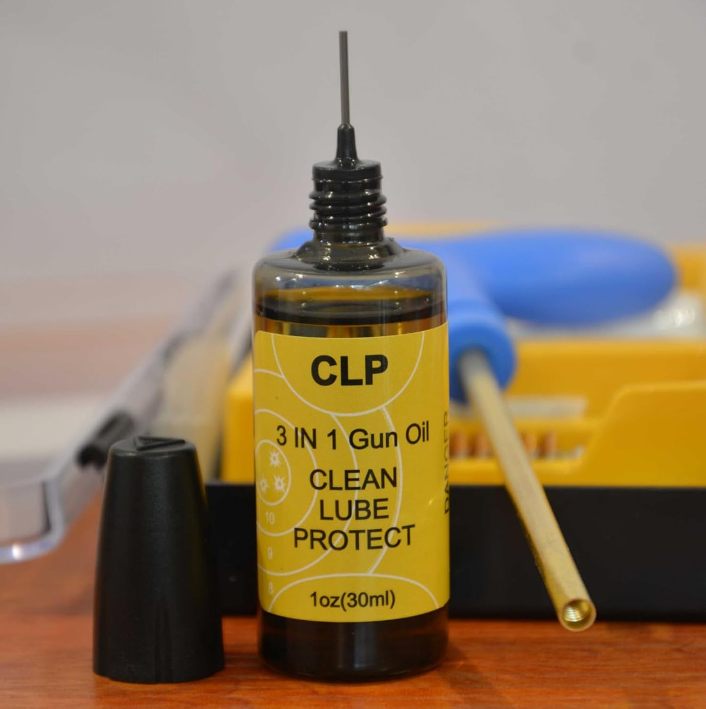 Gun Cleaning Kit for 9mm, .38, .357 Caliber Pistols - Complete Bore Cleaning Set with Brass Brush, Cotton Mop & CLP Oil