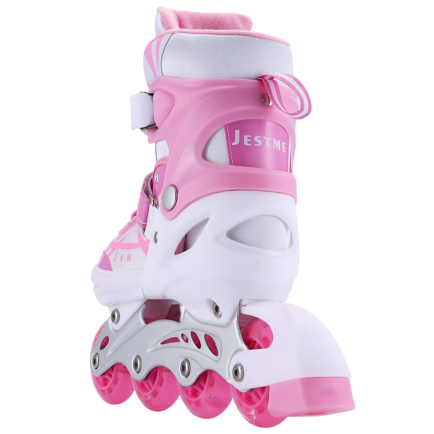 Adjustable Inline Skates for Girls Boys Beginners, Kids Roller Skates with All Illuminating Wheels (Pink, Small-Little Kids(11J-1US))