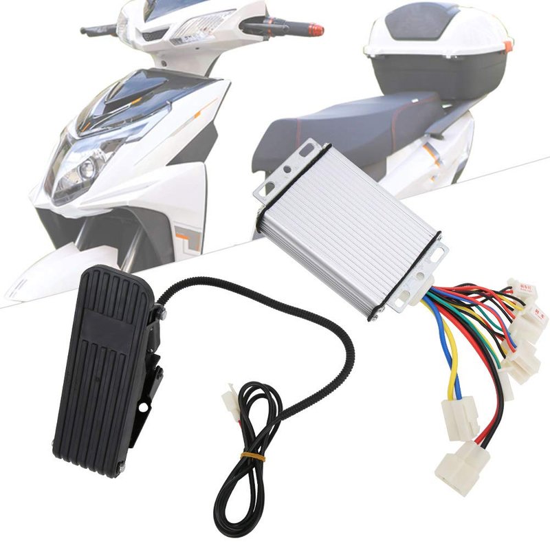Keenso Controller Brush, 48V 1000W Brush Controller with Foot Pedal Kit for Electric Motorcycle, Tricycle, Scooter Maintenance Use